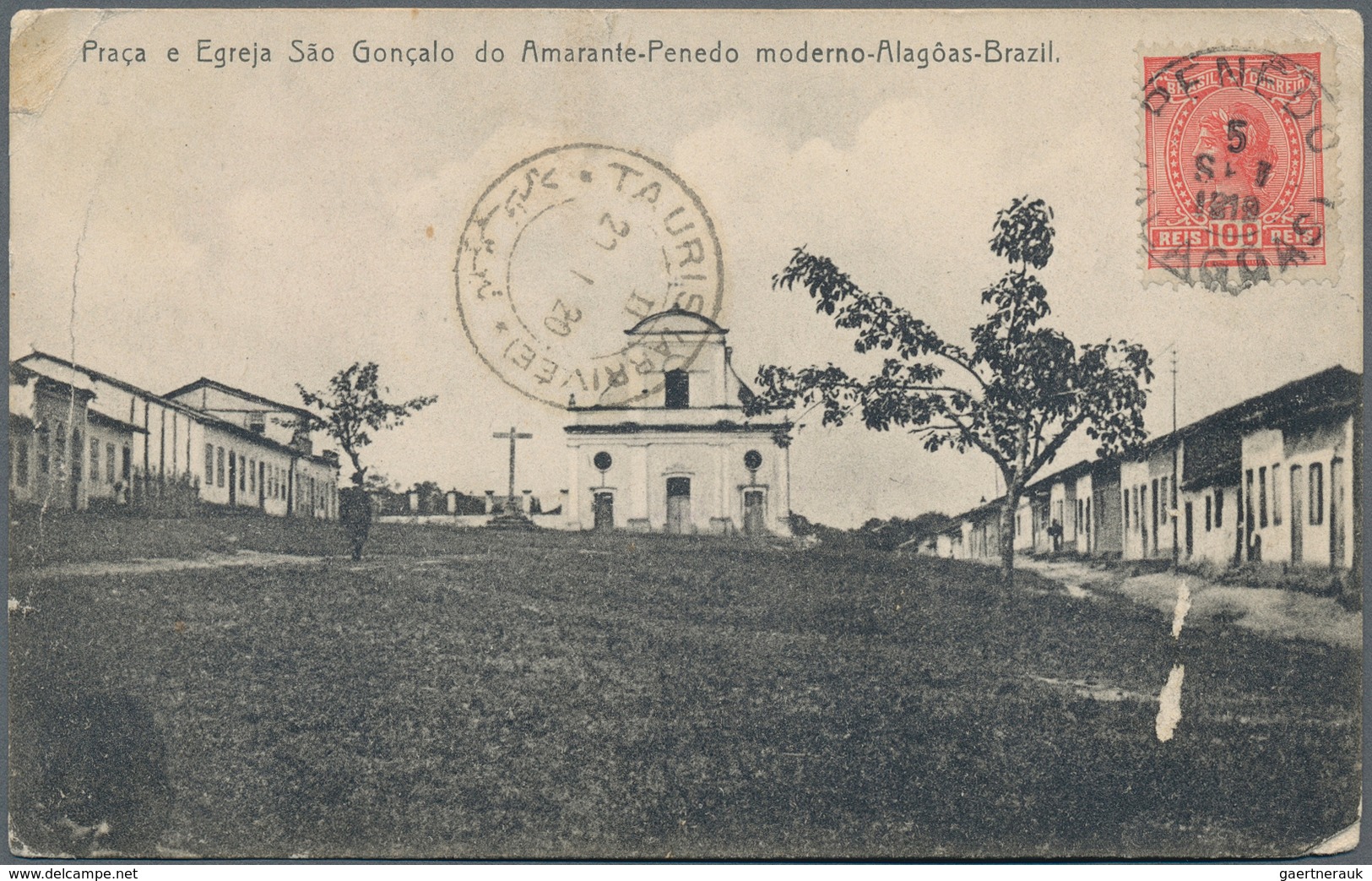 Brasilien: 1920: Franked 100 R. Red On The Pictureside, From PENEDO ALAGOAS 5.SET 1919 To Sistan (Pe - Neufs