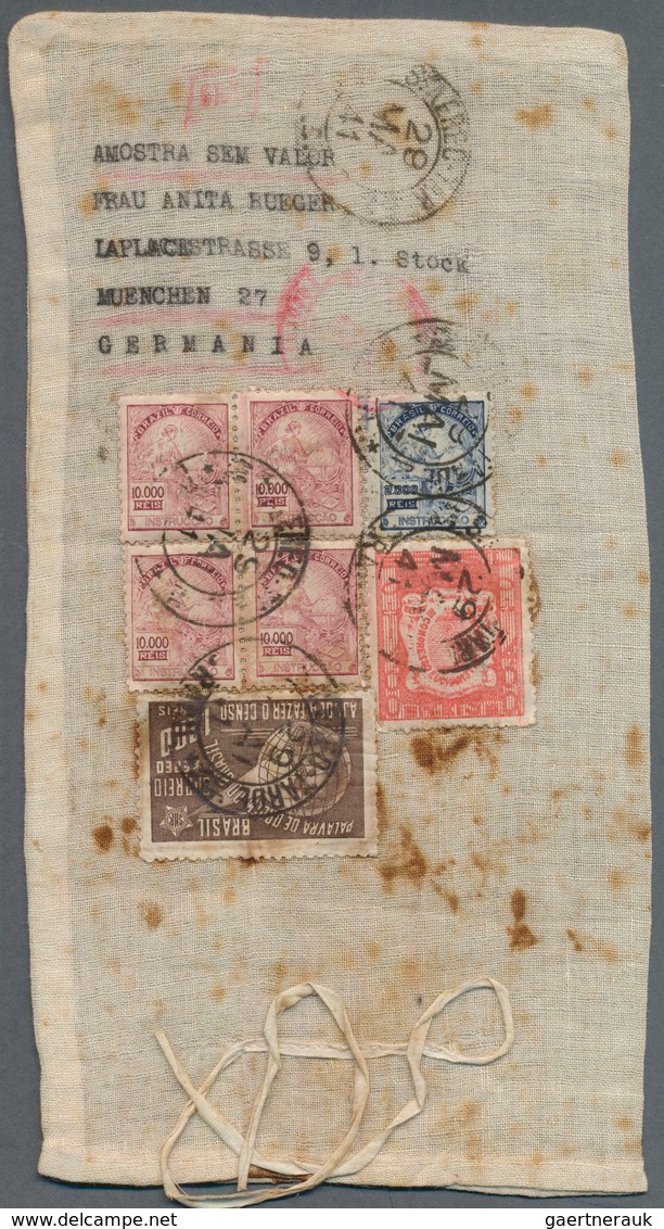 Brasilien: 1941, 7 Stamps Mixed Franking On Small Linen Bag "sample Without Value", Tied By Cds St.A - Ungebraucht