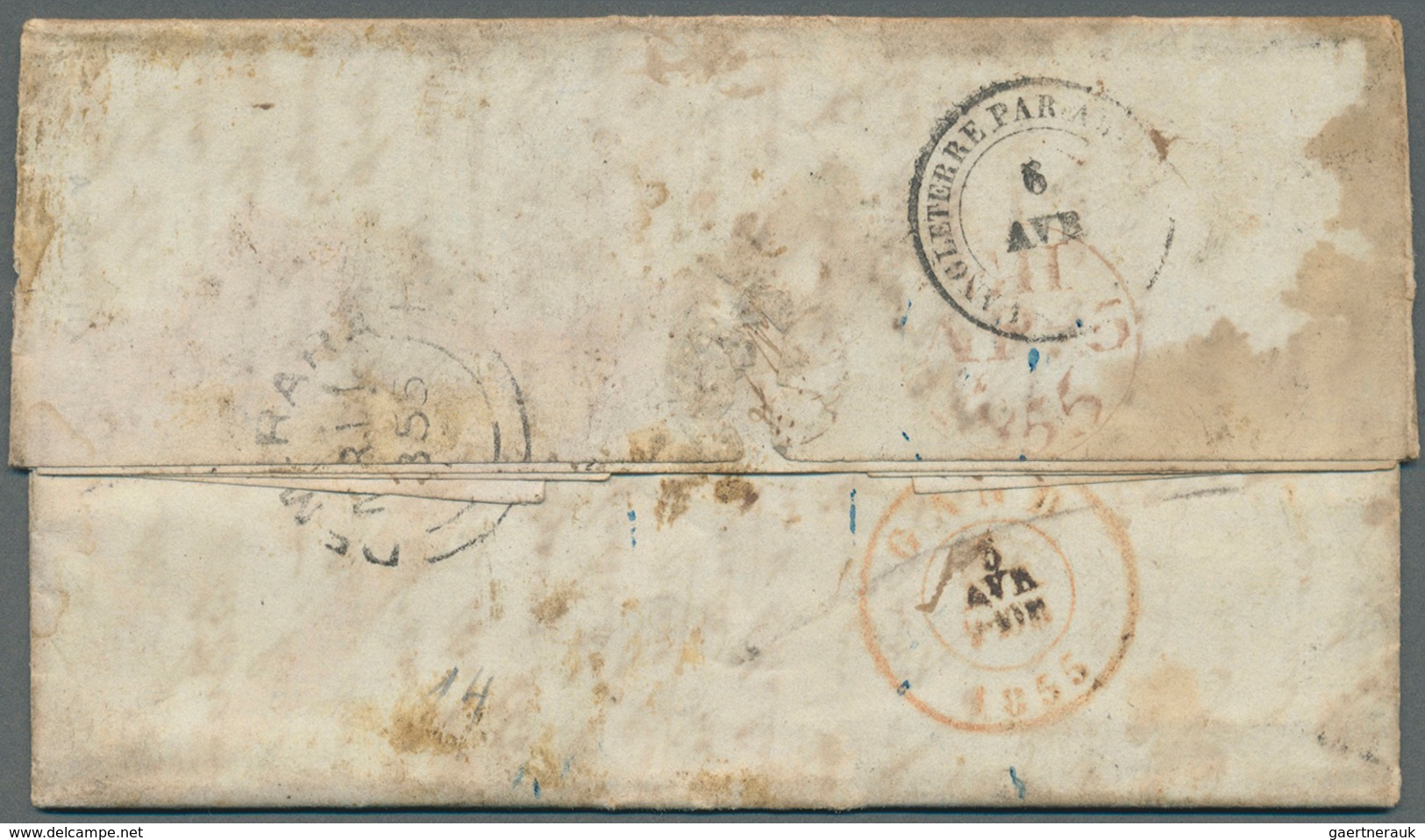 Britisch-Guyana: 1855. Stampless Envelope (disinfected In Vinegar) Written From Demerara Dated '24th - Guyane Britannique (...-1966)