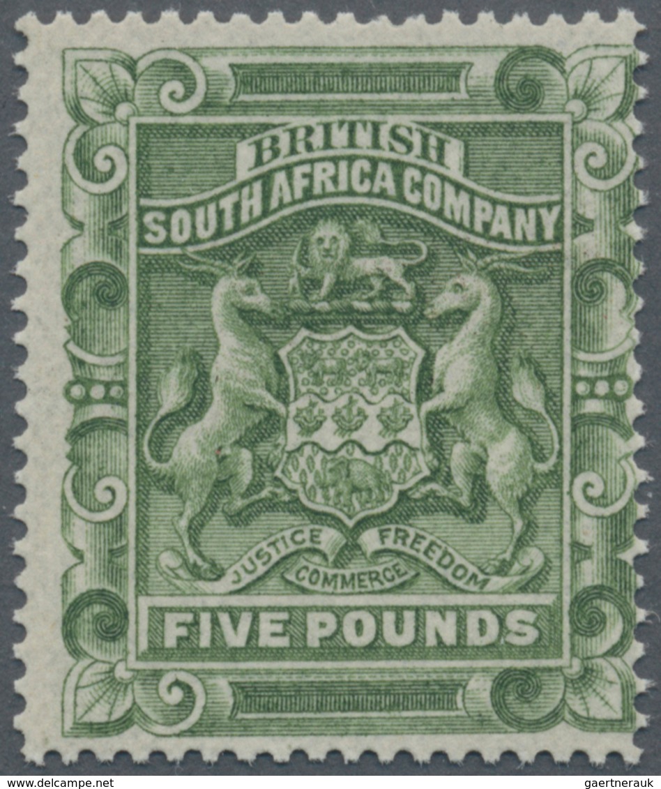 Britische Südafrika-Gesellschaft: 1892: 5 £ Green Unused Without Gum, Fine - Ohne Zuordnung