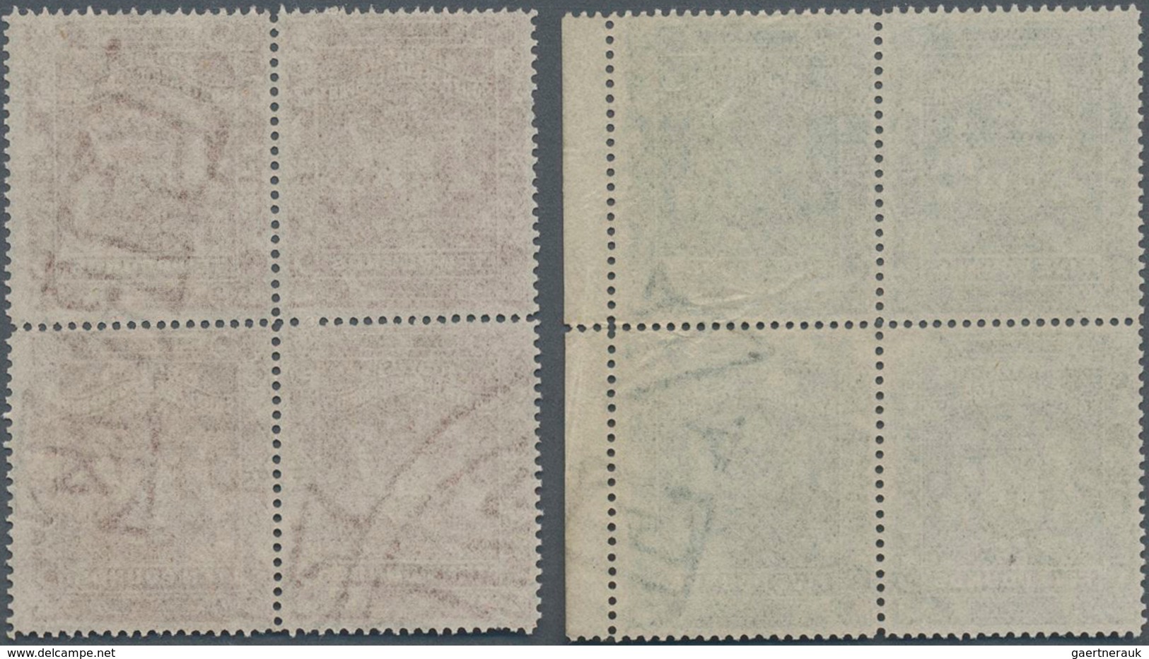 Britische Südafrika-Gesellschaft: 1892, £5 Sage-green And £10 Brown, Two Blocks Of Four, Unused No G - Ohne Zuordnung