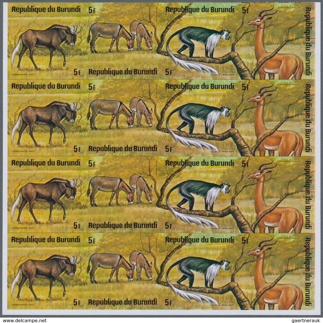 Burundi: 1975, African Animals (rhinoceros, Snake, Gazelle, Desert Fox, Birds, Mandrill Etc.) Comple - Other & Unclassified