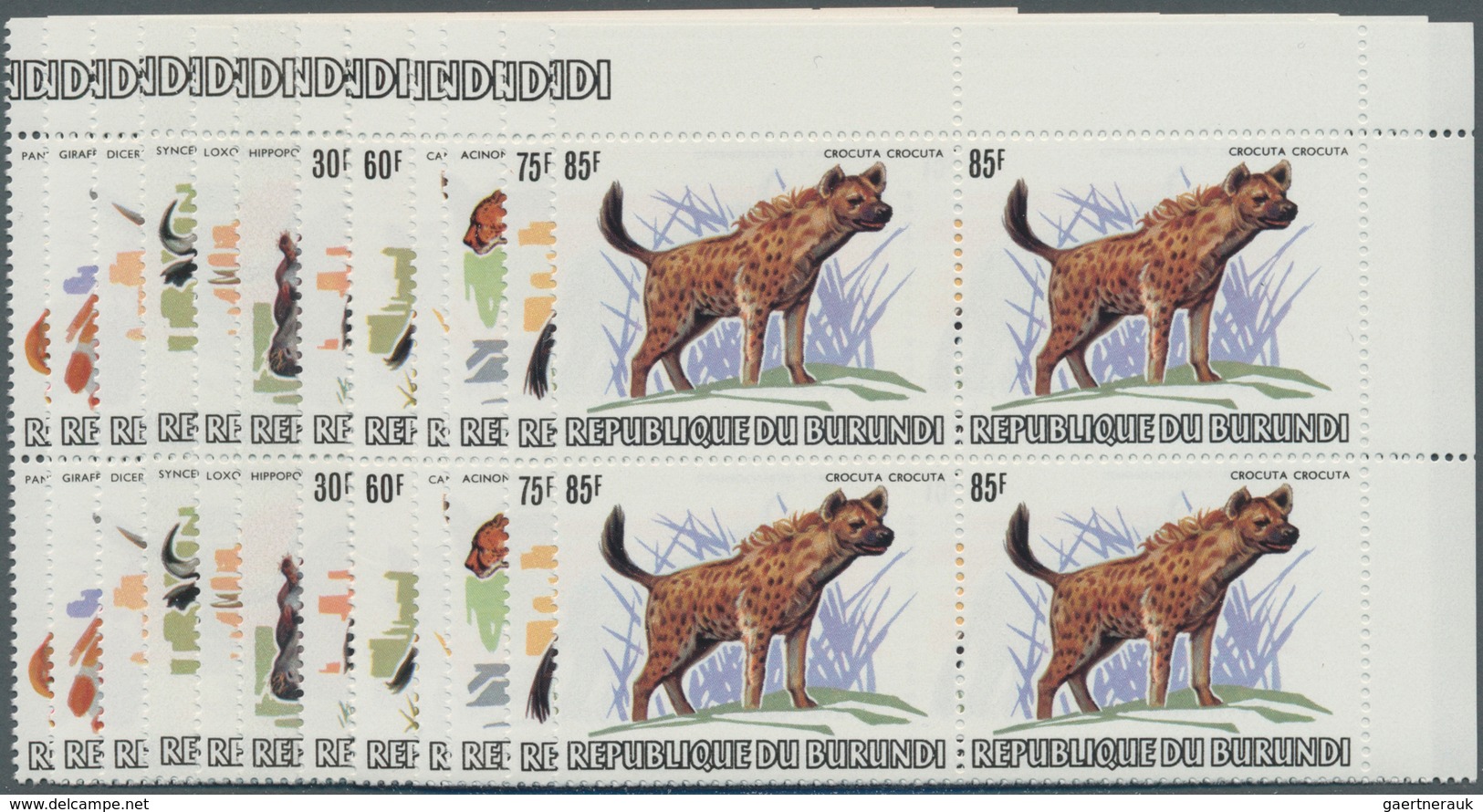 Burundi: 1982, BURUNDI: African Wildlife Complete Set Of 13 From 2fr. To 85fr. (Lion, Giraffe, Rhino - Other & Unclassified