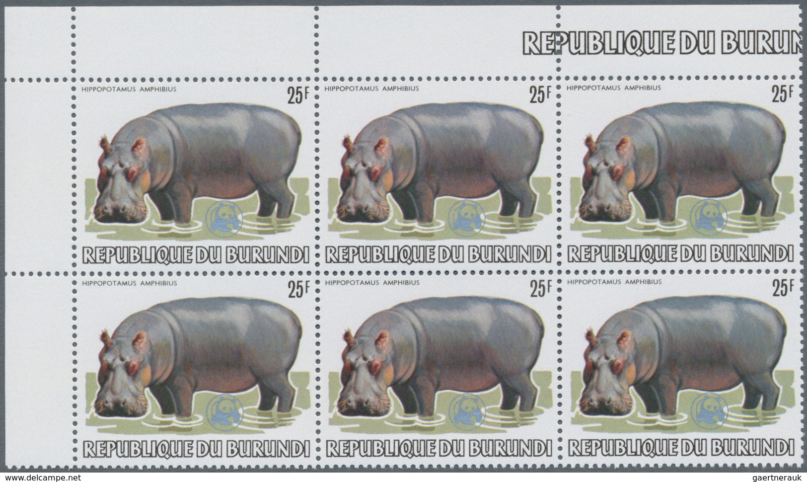 Burundi: 1983, African Wildlife complete set of 13 from 2fr. to 85fr. (Lion, Giraffe, Rhinoceros, El