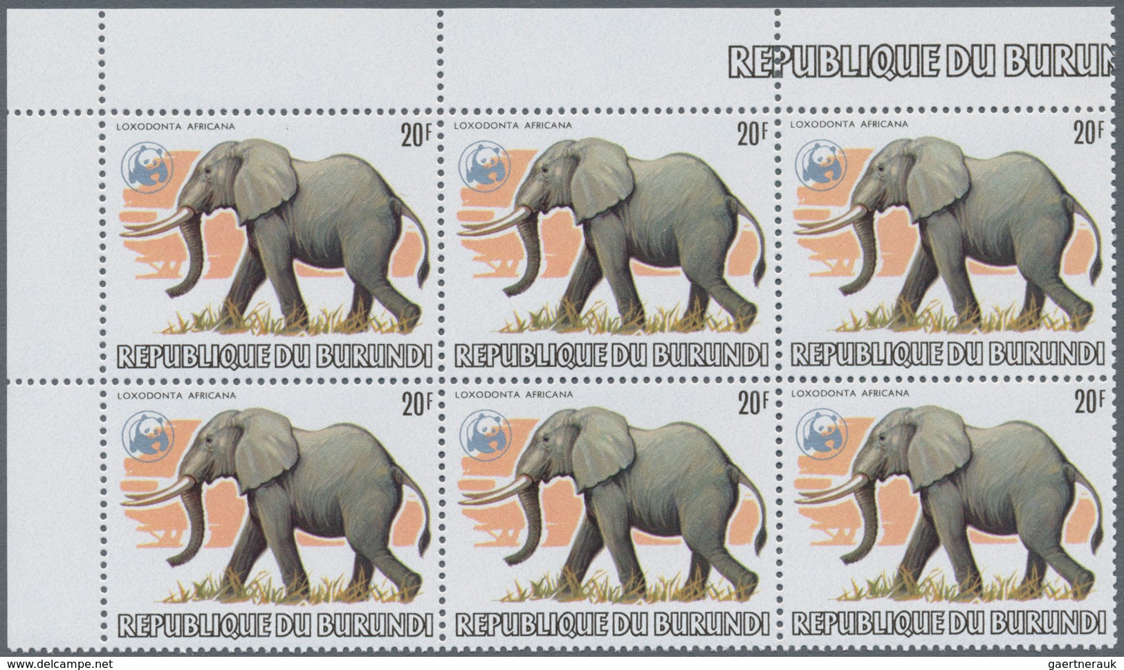 Burundi: 1983, African Wildlife complete set of 13 from 2fr. to 85fr. (Lion, Giraffe, Rhinoceros, El