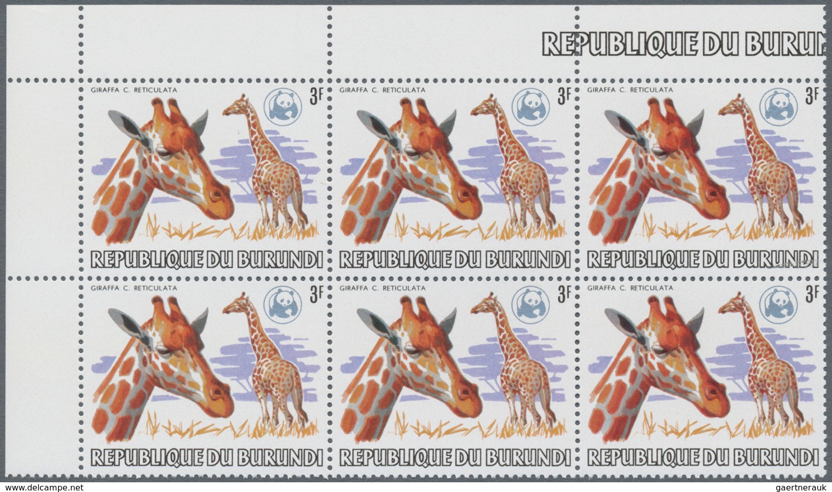 Burundi: 1983, African Wildlife complete set of 13 from 2fr. to 85fr. (Lion, Giraffe, Rhinoceros, El