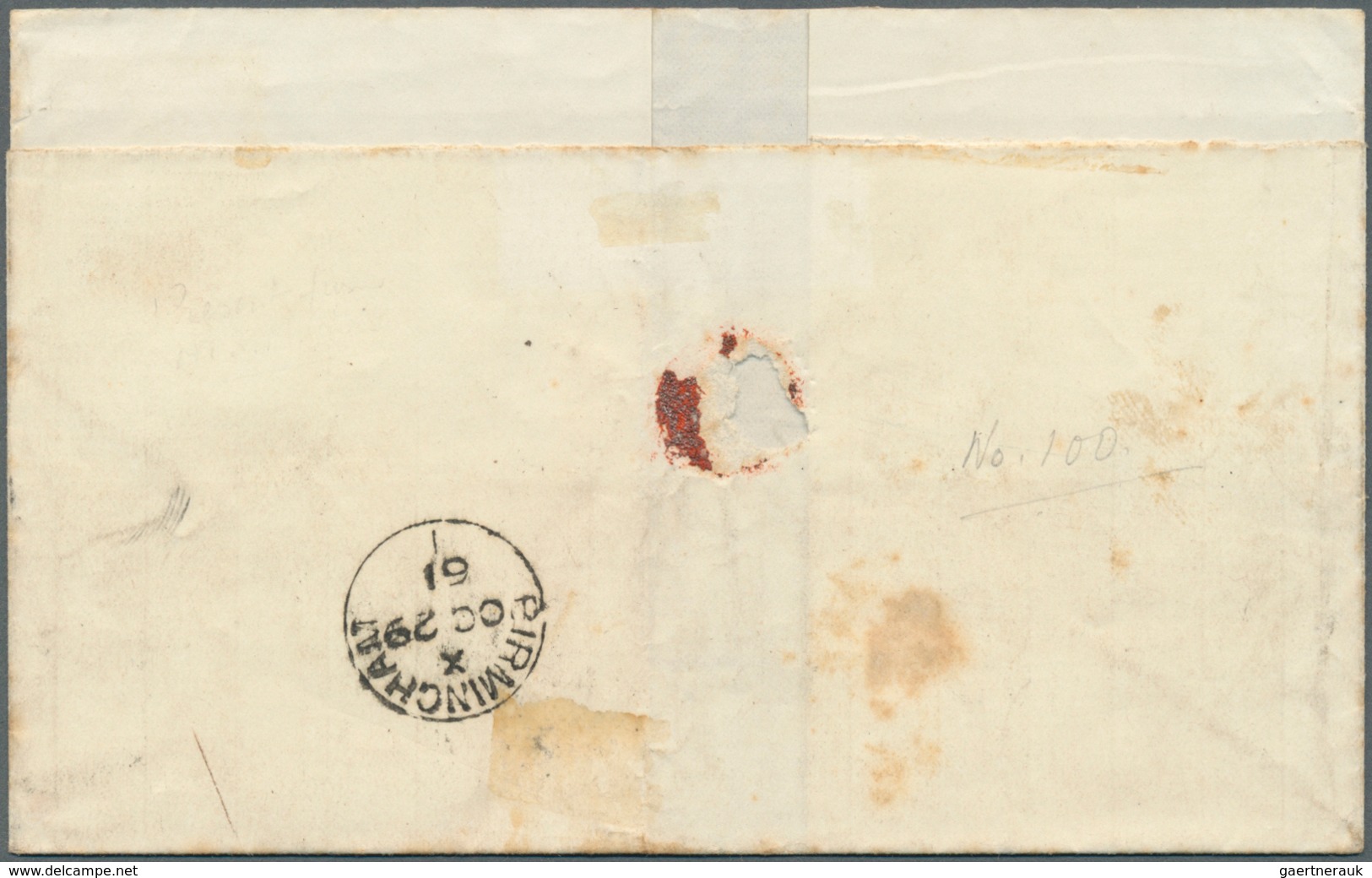 Canada - Colony Of Canada: 1859 QV 12½c. Deep Yellow-green Used On Folded Cover From Montreal To Bir - ...-1851 Préphilatélie