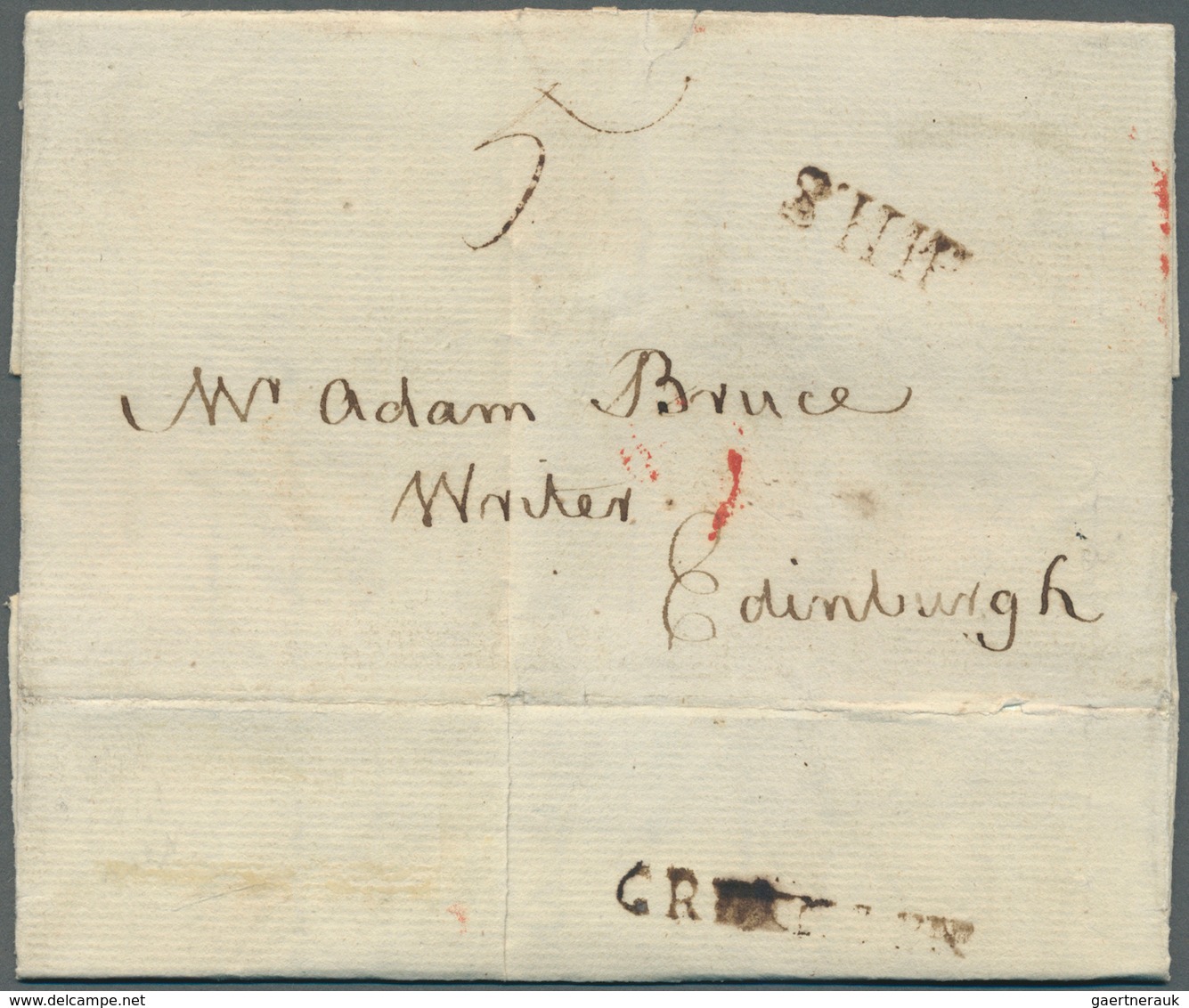 Canada: 1787, Ship Pletter From Halifax, Nova Scotia To Edinburgh, Scotland Taxed "5" With "SHIP" On - Neufs