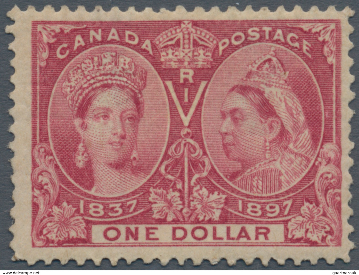 Canada: 1897, Jubilee Issue $1 Lake With Full Original Gum But Very Minor Gum Faults (nearly MNH), S - Neufs