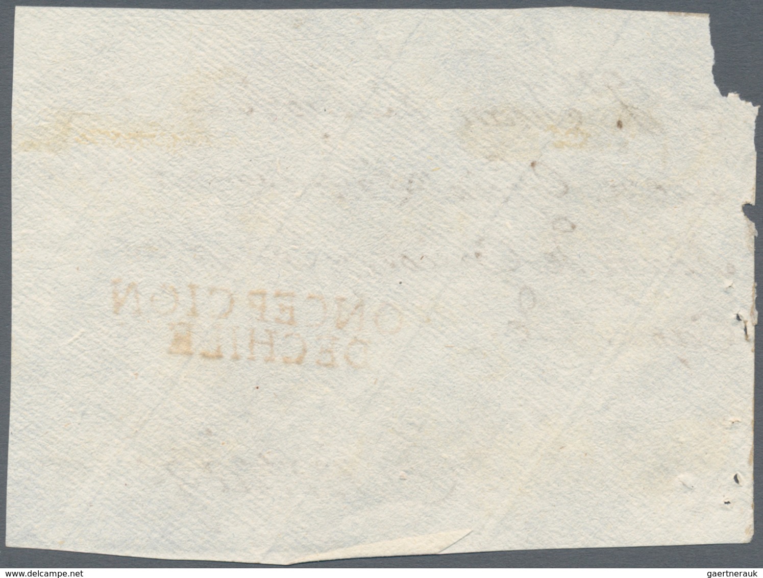 Chile: 1802, "CONCEPCION / DE CHILE" Vermilion Two-line On Front Cover Used Inland To Santiago. - Chili
