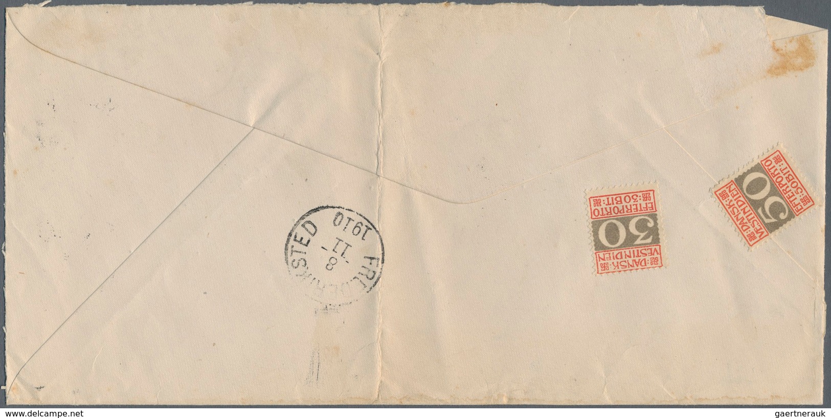 Dänisch-Westindien: 1910, Incoming Ship Consignee Mail "S/S Korona" With Manuscript "Consignees Paqu - Danemark (Antilles)