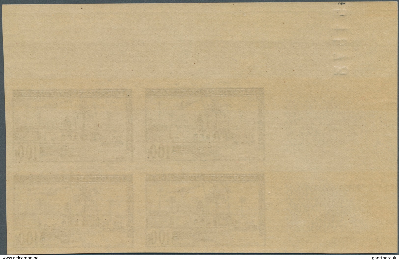 Fezzan: 1951, Imperf Air Mail Set Of Two Values In Corner Margin Blocks Of Four With Imprint, Mint N - Lettres & Documents