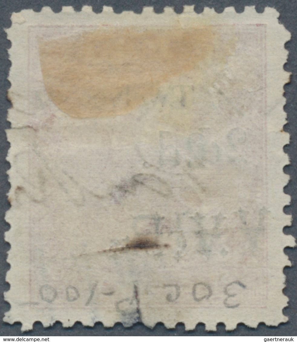 Fiji-Inseln: 1875, "2d./VR" Double Overprint On 12c. On 6c. Carmine-rose, Fiscally Used And Oblit. B - Fidschi-Inseln (...-1970)