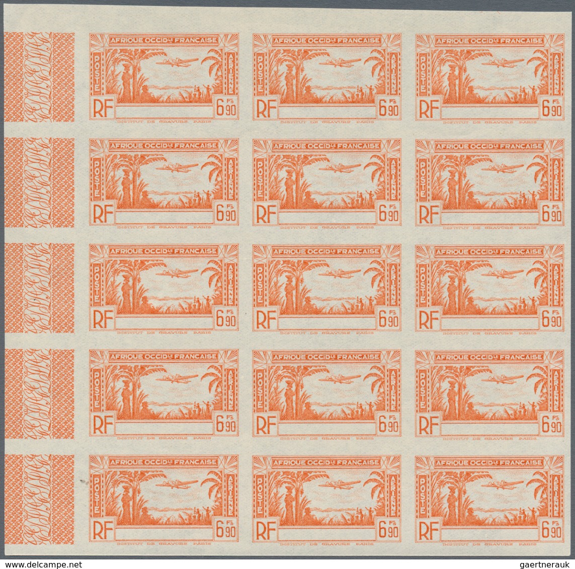 Französisch-Westafrika: 1940, Airmails, Omnibus Issue For Precursor States, 6.90fr. Orange WITHOUT C - Sonstige & Ohne Zuordnung