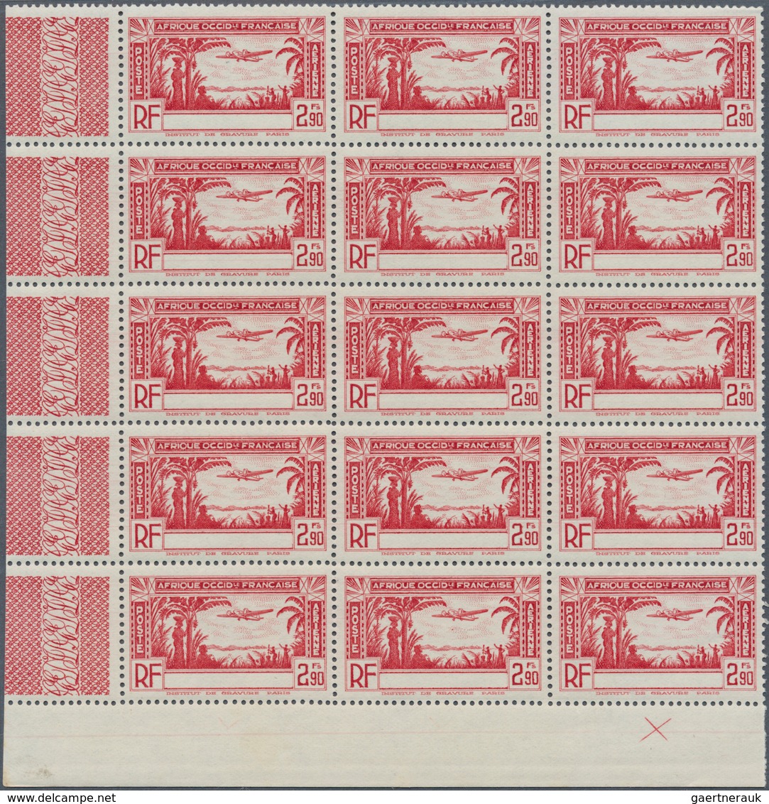 Französisch-Westafrika: 1940, Airmails, Omnibus Issue For Precursor States, 2.90fr. Red, 4.90fr. Oli - Sonstige & Ohne Zuordnung