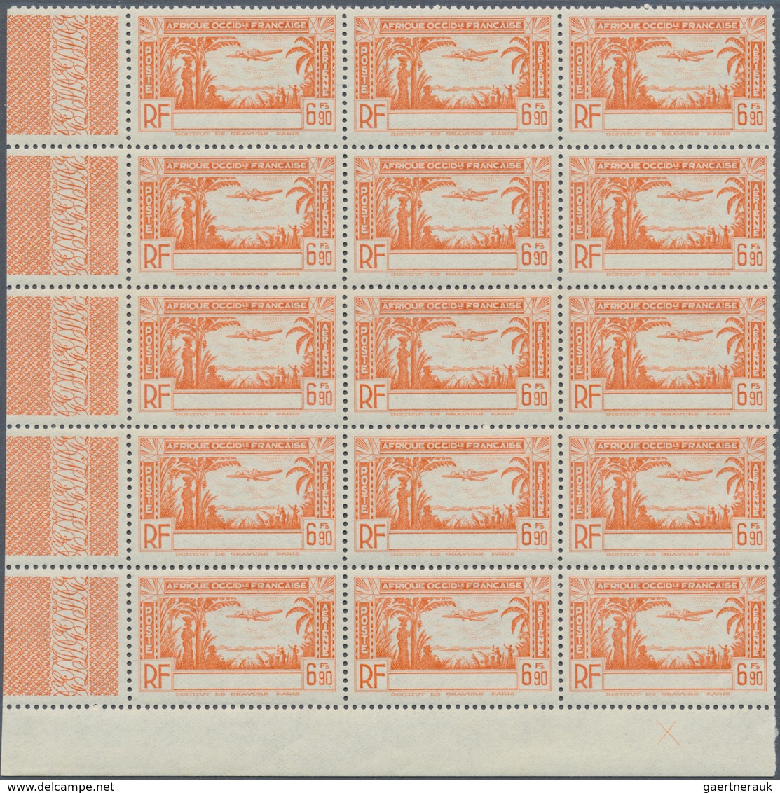 Französisch-Westafrika: 1940, Airmails, Omnibus Issue For Precursor States, 2.90fr. Red, 4.90fr. Oli - Autres & Non Classés