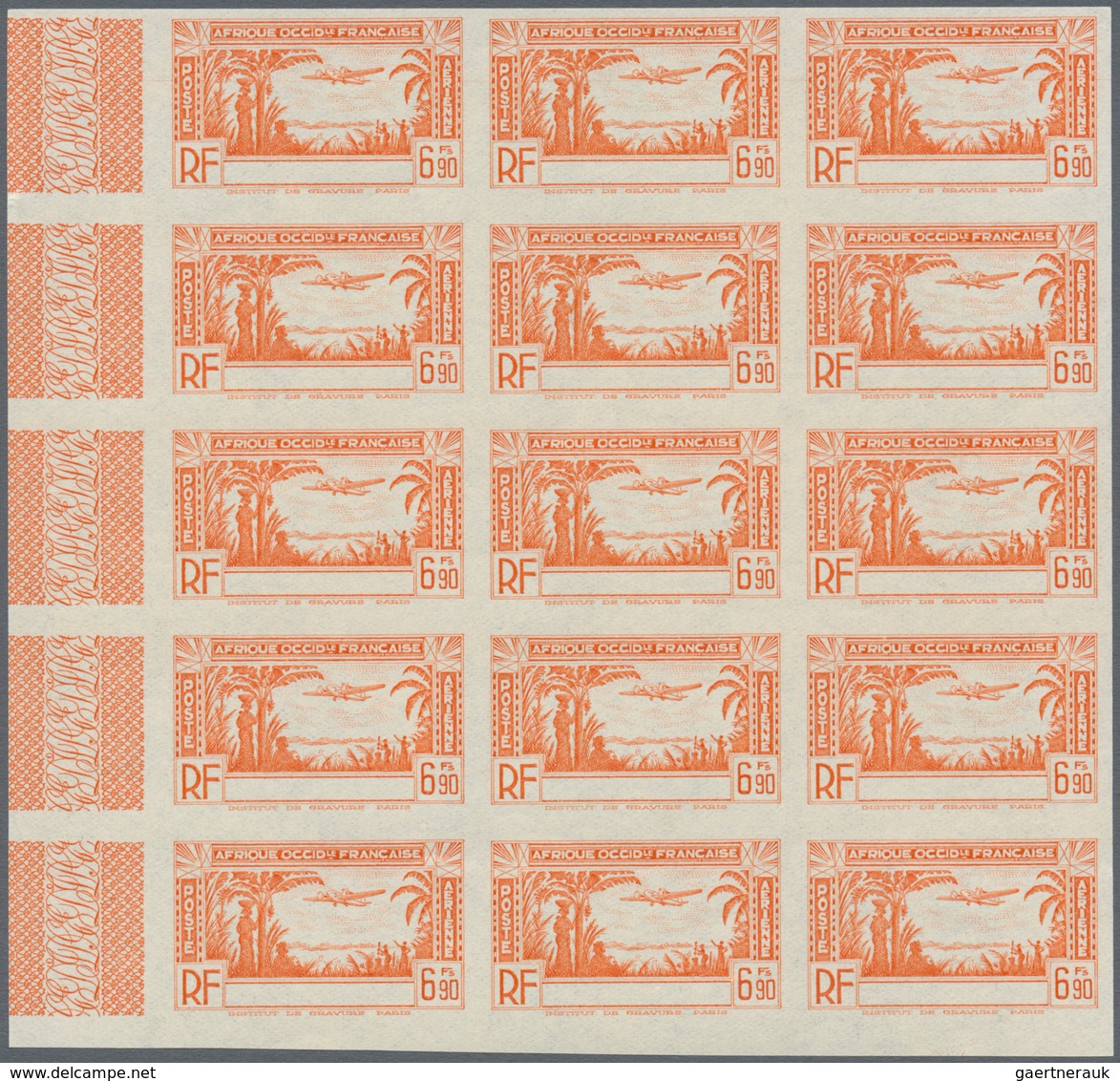 Französisch-Westafrika: 1940, Airmails, Omnibus Issue For Precursor States, 6.90fr. Orange WITHOUT C - Autres & Non Classés