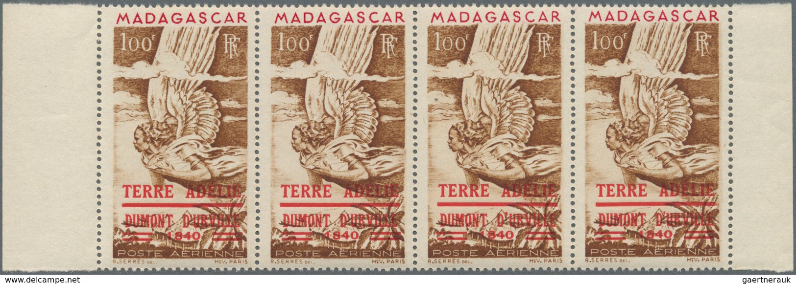 Französische Gebiete In Der Antarktis: 1948, Allegorie 200fr. With Red Opt. ‚TERRE ADELIE / DUMONT D - Briefe U. Dokumente