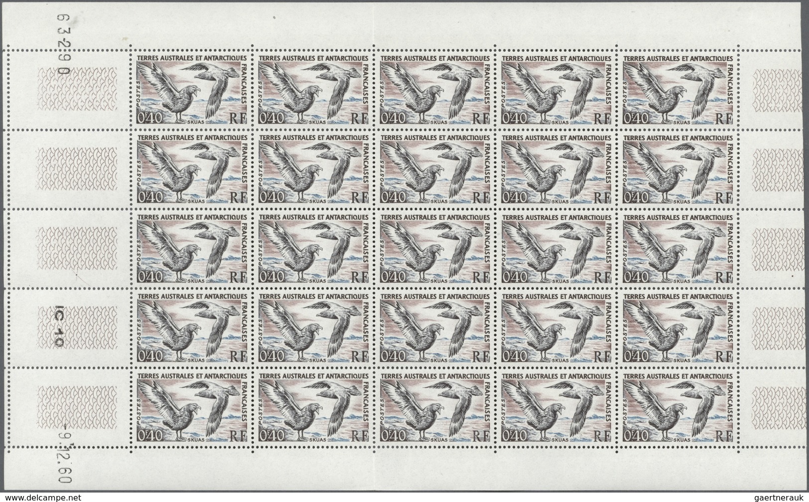 Französische Gebiete In Der Antarktis: 1959, Birds And Coat Of Arms Definitives Set Of Four In Compl - Lettres & Documents