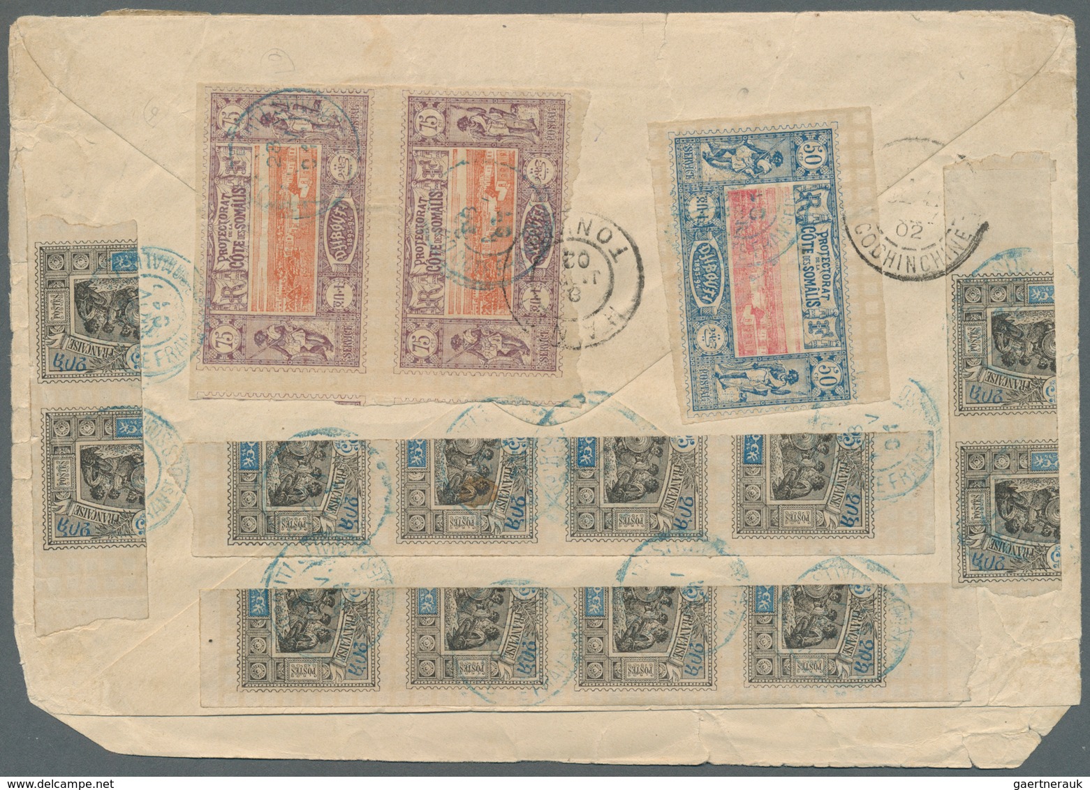 Französische Somaliküste: 1901 Large Registered Cover (opened For Display) To Hanoi, French Lndochin - Sonstige & Ohne Zuordnung
