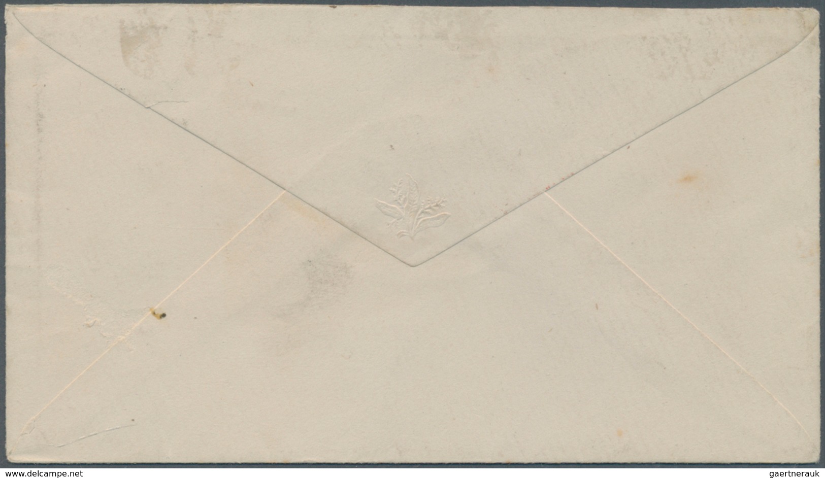 Jamaica: 1877, Small Cover To LONDON Endorsed "Per R. Mail 10.11.17" Franked With 6 D (watermark "cc - Jamaica (1962-...)