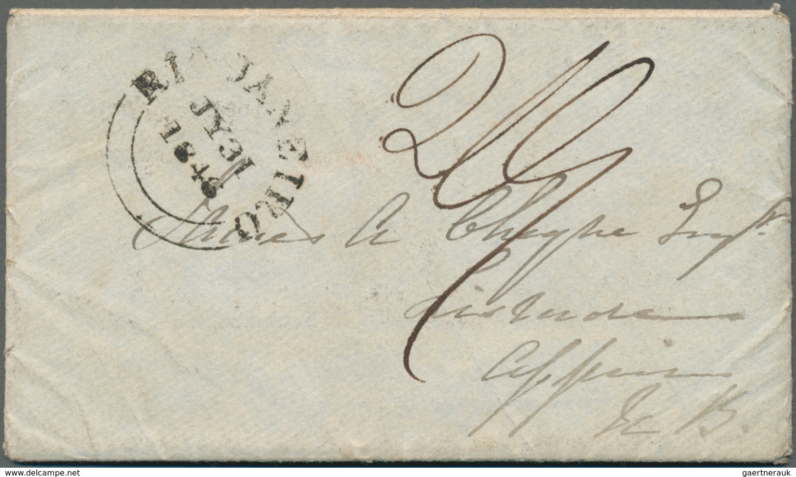 Kap Verde: 1846, Entire Letter (envelope With 8 Pages), Written 3 Jul 1846 "off The Cape Verde Islan - Cap Vert