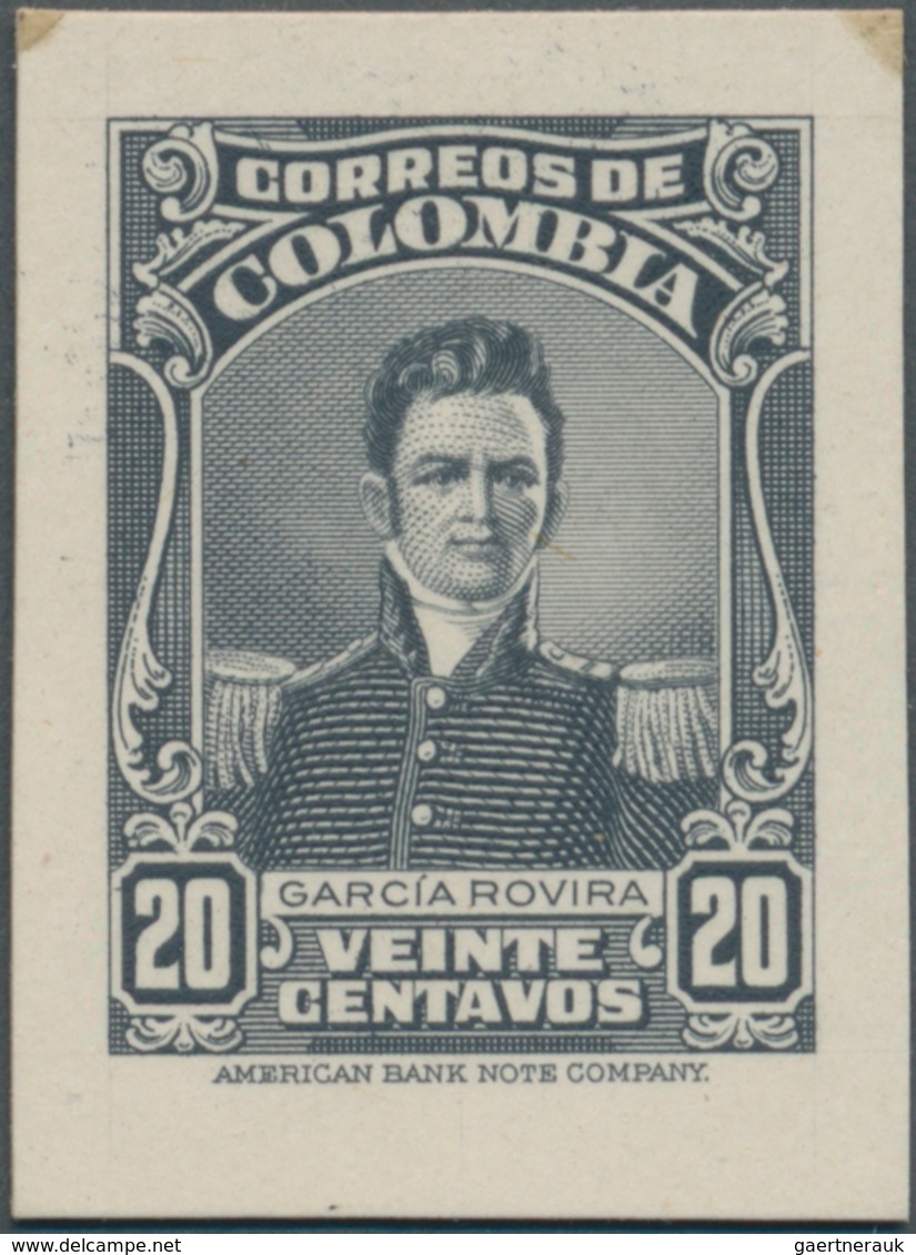 Kolumbien: 1941, 20 C. Garcia Rovira, Proof On Cardboard By American Bank Note Co., Rare - Kolumbien