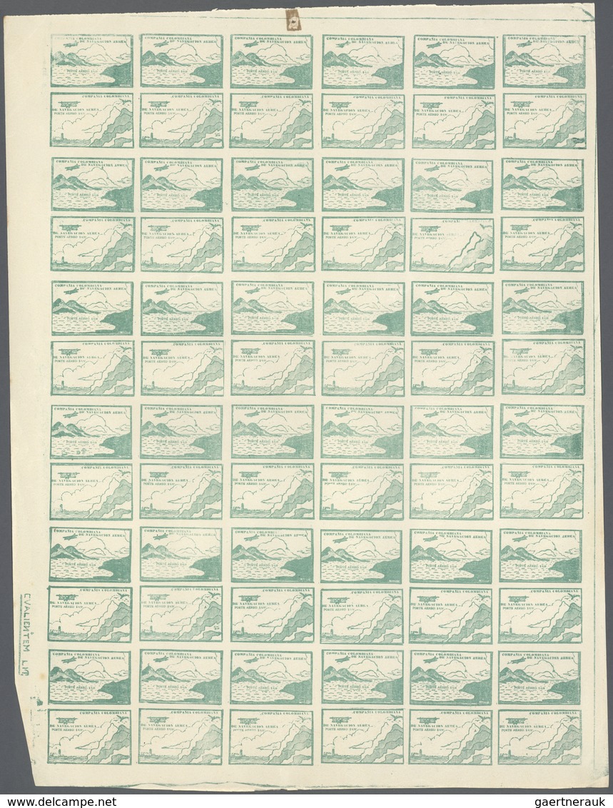 Kolumbien - Ausgaben Der Compania Colombiana De Navegacion Aérea: 1920, 10c. Green And 10c. Brownish - Colombie