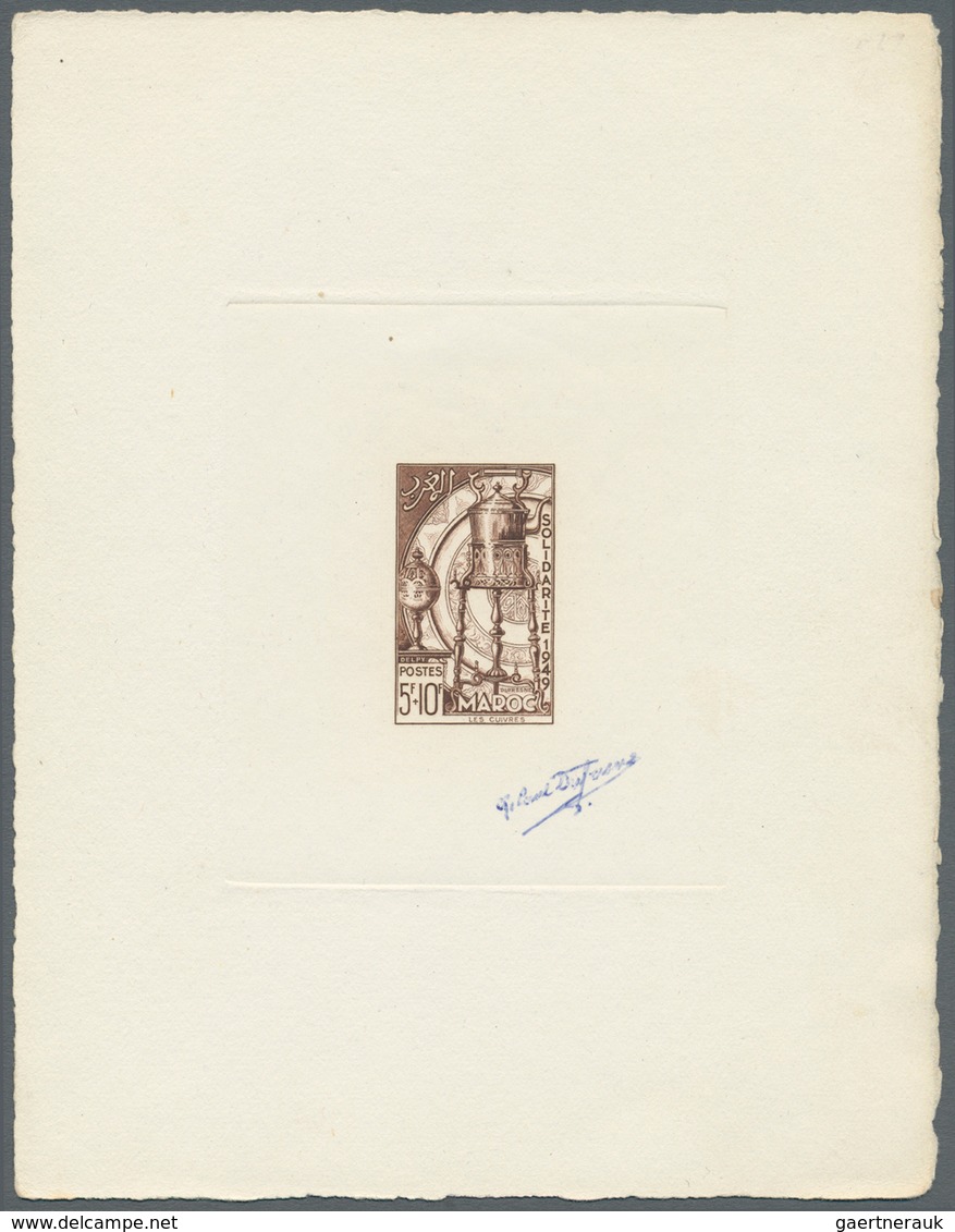 Marokko: 1950, Arts And Crafts, 5fr. + 10fr. Copper Utensils, Two Epreuve D'artiste In Differing Col - Briefe U. Dokumente