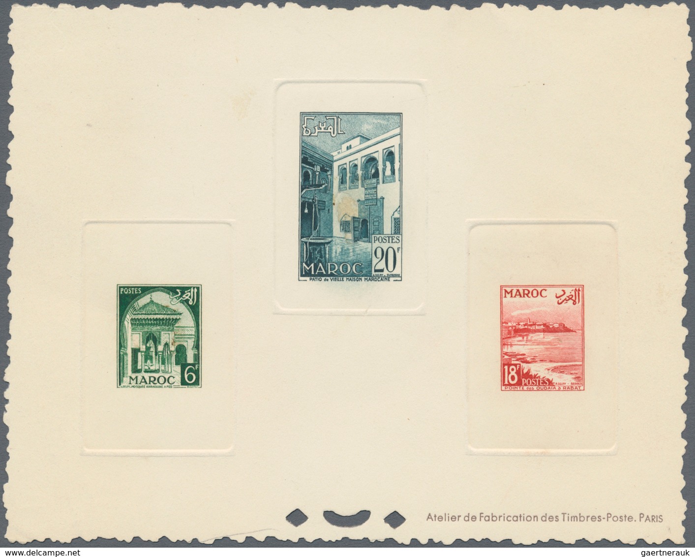 Marokko: 1952, Definitive Issue 6fr. Green (Karauin Mosque In Fes), 18fr. Red (Kasbah Des Oudaias In - Briefe U. Dokumente