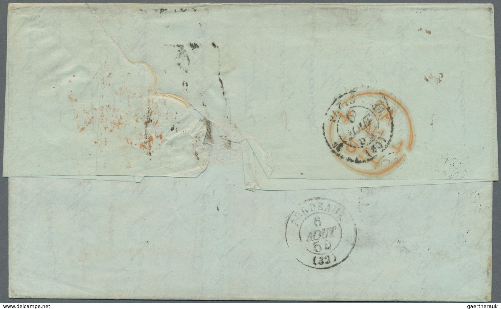 Mauritius: 1854, Private Letter Written In "Ville Bague" With Large MAURITIUS PACKET LETTER" And Fre - Mauritius (...-1967)