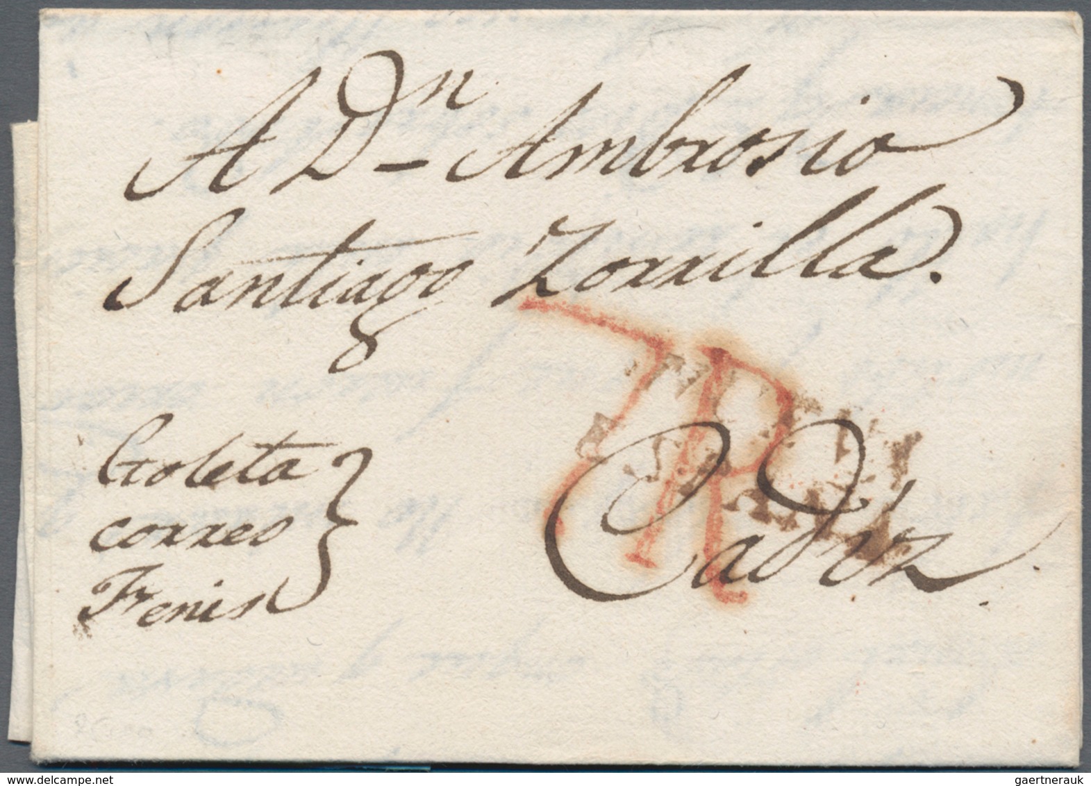 Mexiko: 1810, Entire Folded Letter W. Dateline "Vera Cruz Mayo 14 810" To Cadiz/Spain, Endorsed "Gol - Mexique