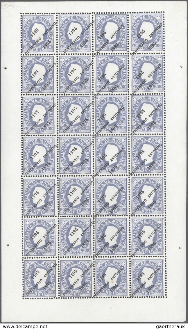 Mocambique: 1895, '700th Birthday Of Antonio Of Padova' King Luis I. Stamps With Diagonal Opt. '1195 - Mozambique