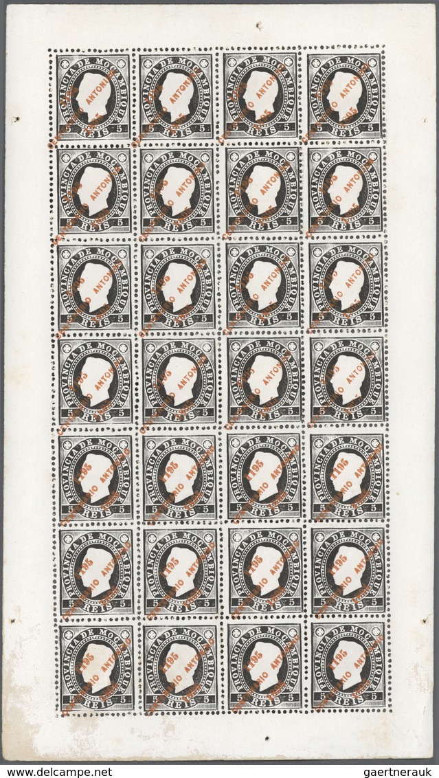 Mocambique: 1895, '700th birthday of Antonio of Padova' King Luis I. stamps with diagonal opt. '1195