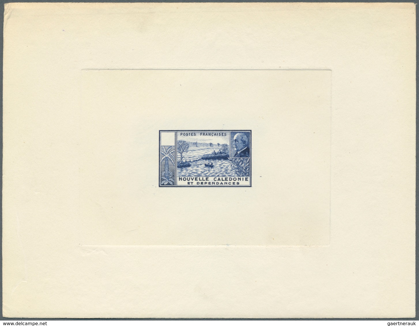 Neukaledonien: 1941, Petain/Noumea Harbour, Epreuve In Ultramarine And Blank Value Field. Maury Refe - Neufs