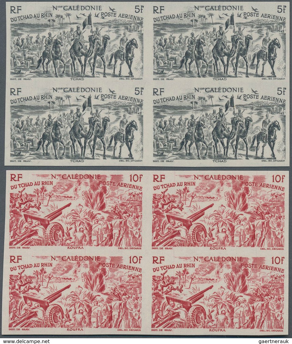 Neukaledonien: 1946, "DU CHAD A RHIN", Complete Set In Imperforate Blocks Of Four, Unmounted Mint. M - Neufs
