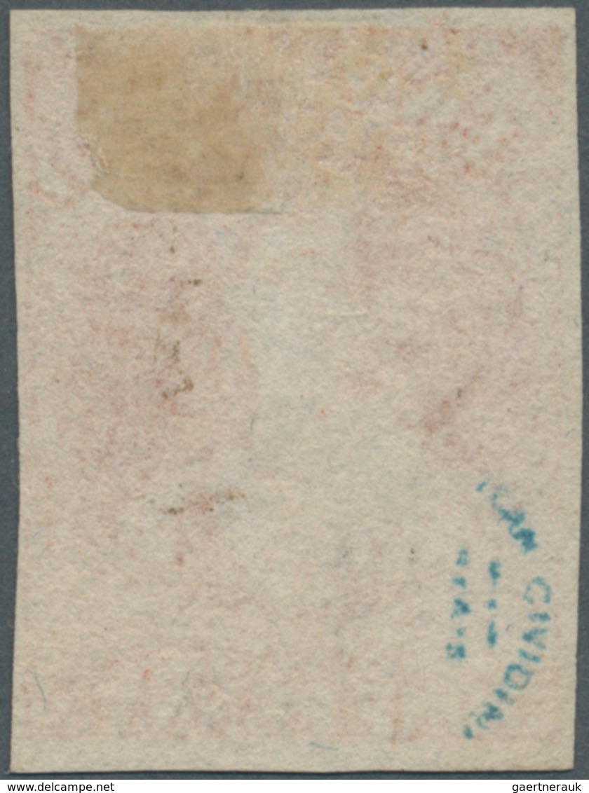 Neuseeland: 1862, QV Chalon Head 1d. Vermilion With Wmk. Large Star Imperforate With Good Margins Ar - Autres & Non Classés