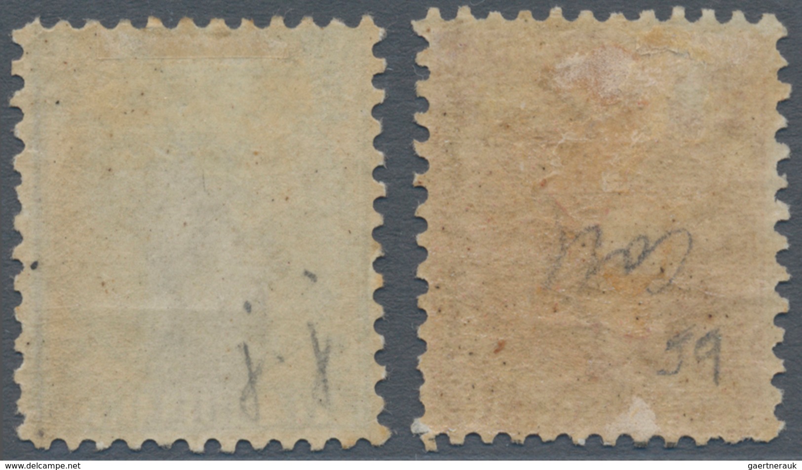 Neuseeland: 1878 QV 2s. Deep Rose And 5s. Grey, Both Mint With Hinge Marks And Part Original Gum, Th - Autres & Non Classés