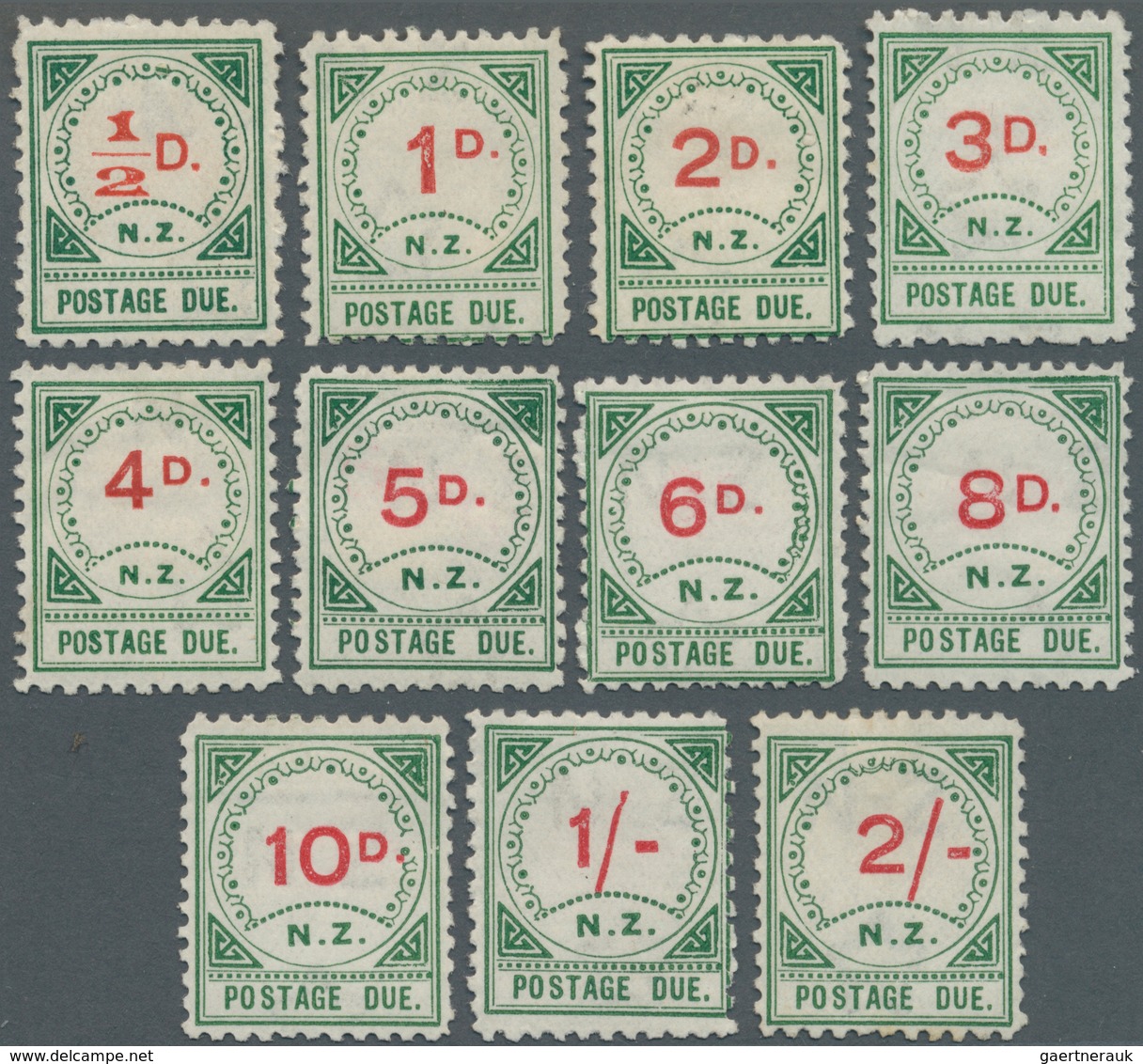 Neuseeland - Portomarken: 1899, Postage Dues Simplified Set Of 11 From ½d. To 2s., Mint Heavy Hinged - Timbres-taxe