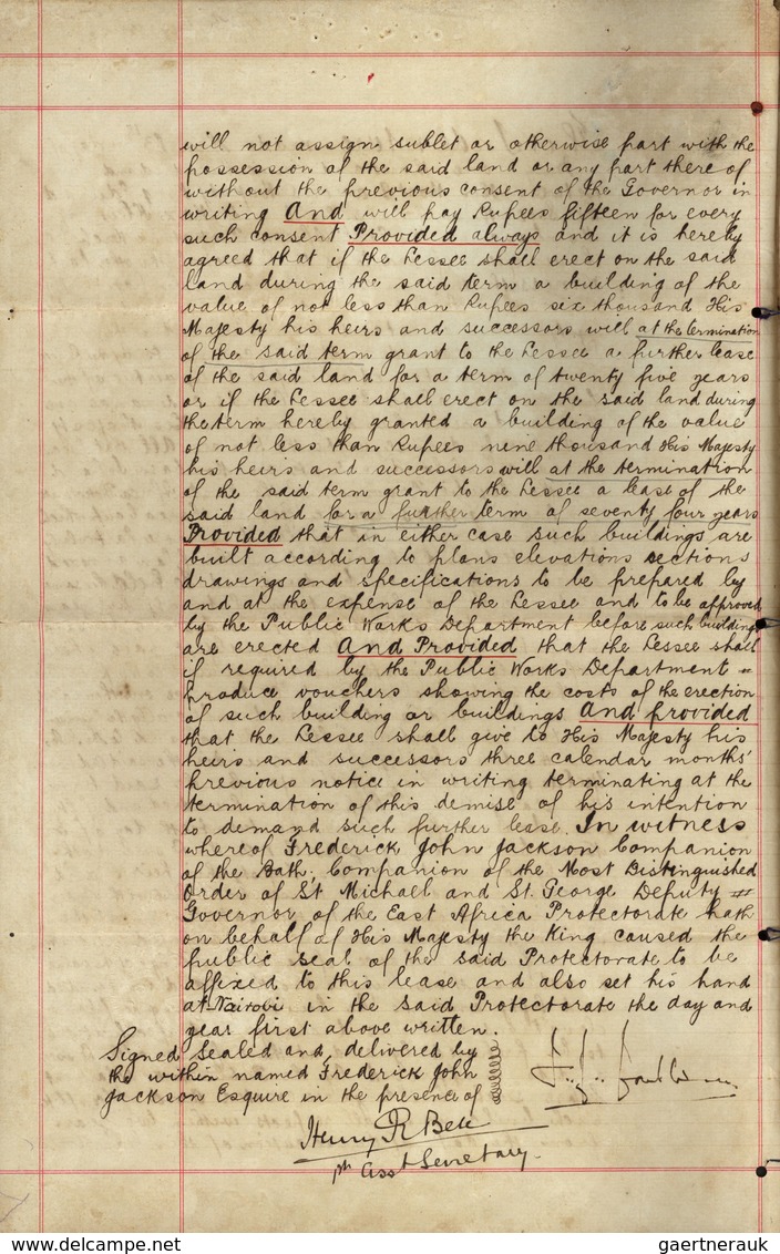Ostafrikanische Gemeinschaft: 1909 Complete Indenture Between "His Most Gracious Majesty King Edward - Afrique Orientale Britannique