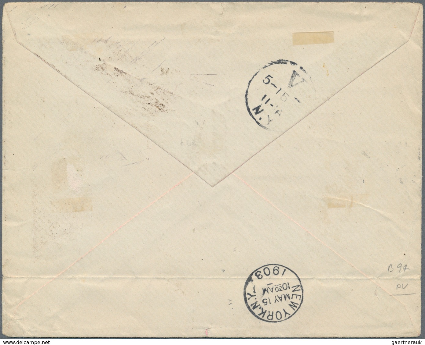 Panama: 1903, 20c. Lilac, Single Franking On Cover From "PANAMA 7 MAY 1903" To New York With Arrival - Panama