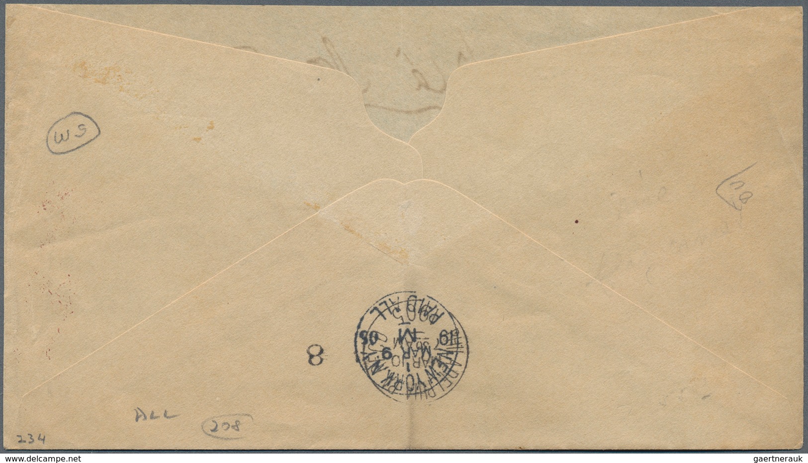 Panama: 1905, Letter From COLN Franked With 5 Centavos Red Overprint Via New York To Philadelphia. T - Panama