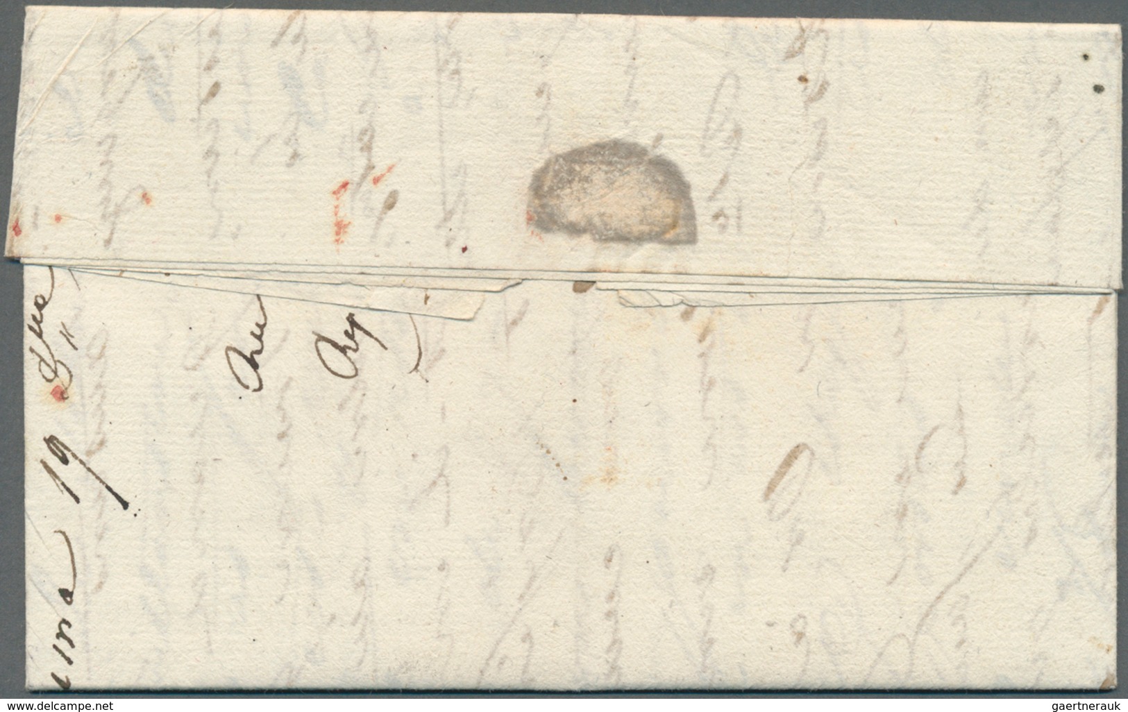 Peru: 1826, Folded Letter From LIMA To AREQUIPA With Boxed "MZ" Which Is Possibly For A Special Ship - Pérou