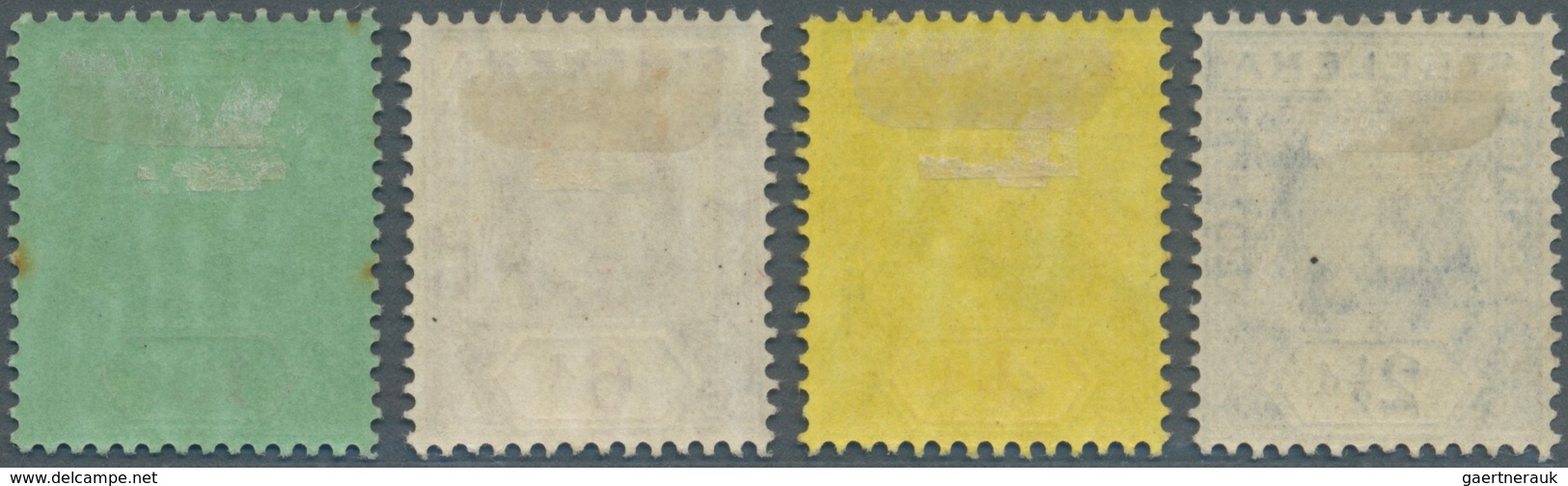 St. Helena: 1908, KEVII Definitives Complete Set Of Four 2½d. Blue, 4d. Black/red On Yellow, 6d. Dul - St. Helena