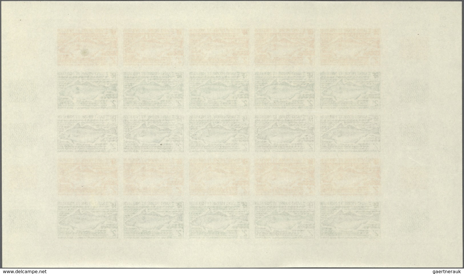 St. Pierre Und Miquelon: 1972. Complete Set FISH (4 Values) In 4 Color Proof Sheets Of 25 Showing Va - Autres & Non Classés