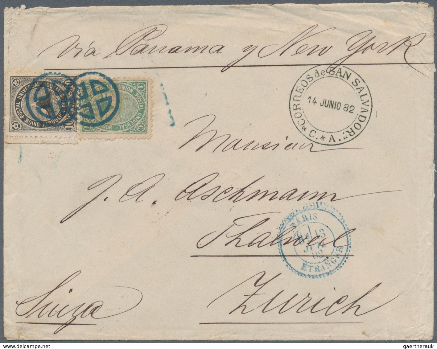 El Salvador: 1881/1882. Lot Of 3 Letters, Each With 1c And 10c Emblem Combination Franking And Cance - El Salvador