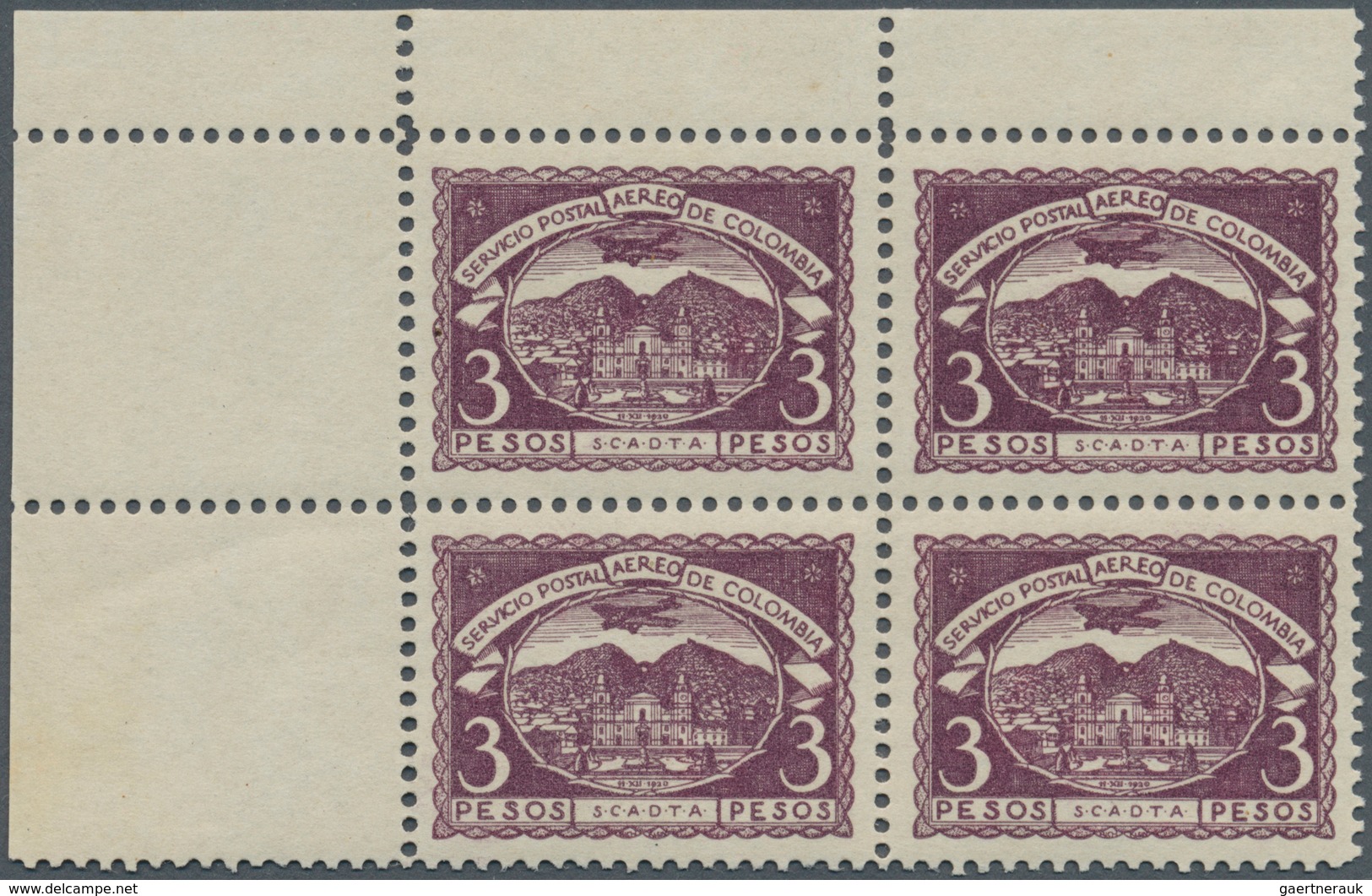 SCADTA - Ausgaben Für Kolumbien: 1921, Airmail Issue 'Servicio Postal Aereo De Colombia' Part Set Of - Colombie