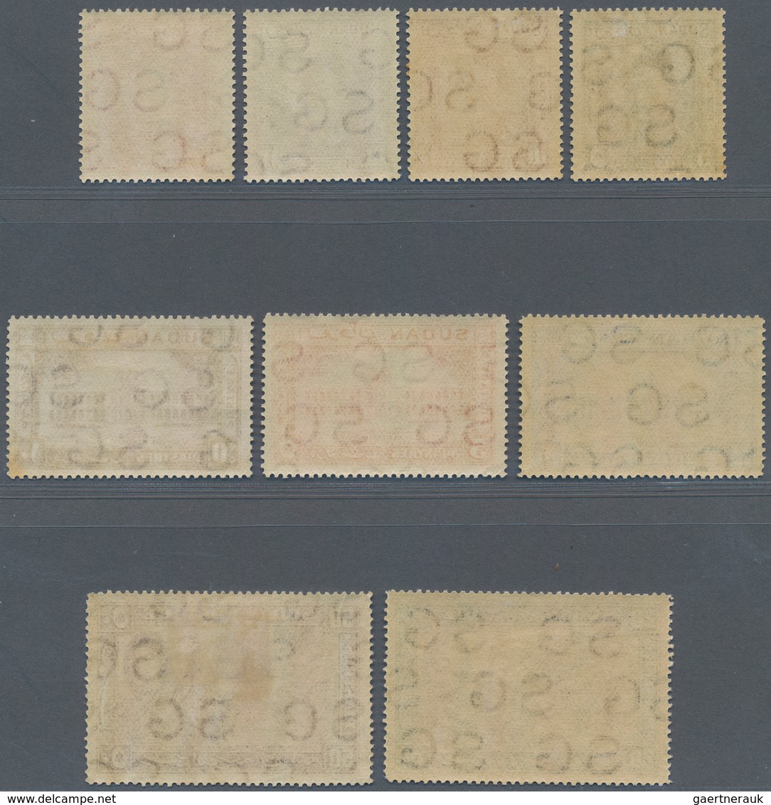 Sudan: 1921/1935: Six Proofs/essays Of 1935 General Gordon Issue Plus The Complete Set Issued (9 Val - Sudan (1954-...)