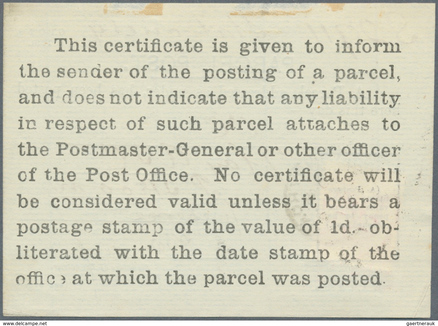 Kap Der Guten Hoffnung: 1907, 1 D Carmine KEVII, Single Franking On Official Receipt For Posting A P - Cape Of Good Hope (1853-1904)