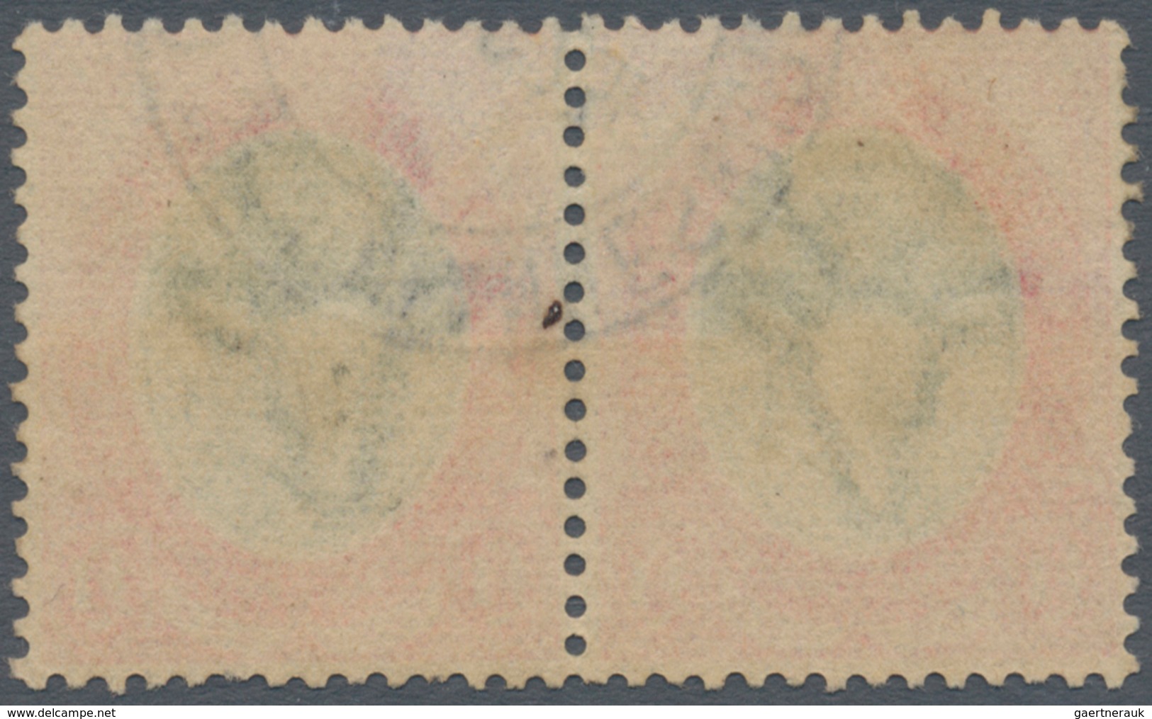 Südafrika: 1913-24 KGV. £1 Green & Red, Horizontal Pair, Used And Cancelled By Johannesburg 1923 Cds - Gebraucht